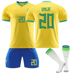 Brazil Home Børnefodboldtrøje Vinicius nr. 20 VINI JR 10-11years