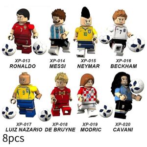 8 stk fodbold minifigur VM Qatar Ronaldo Messi Neymar minifigur samlet mini byggeklods actionfigurer Legetøj Børn gave