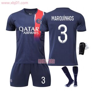 Goodies 23-24 Paris Saint-Germain Hjemmetrøje 3 Marquinhos Ny sæson Seneste Voksne Børnetrøje Fodbold Adult M（170-175cm）