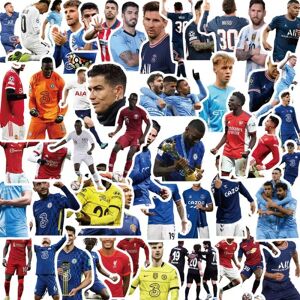 No brand 50 STK Football Star Stickers Fodbold Sports Stickers Graffiti Decals Fodboldgaver Vandflaske Hjelme Scrapbog World Cup Børn Teenagere Voksne