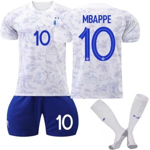 Galaxy Qatar Fodbold-VM 2022 Frankrig Mbappe #10 Fodboldtrøje Herre T-shirts Sæt Børn Ungdom Fodboldtrøjer Voksen XS（160-165cm）