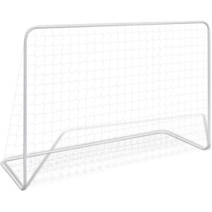 vidaXL fodboldmål med net 182 x 61 x 122 cm stål hvid