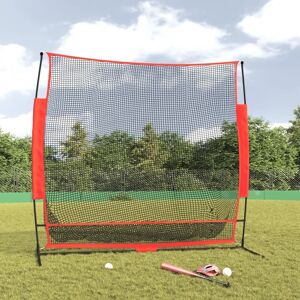 vidaXL bærbart baseballnet 215x107x216 cm polyester sort og rød