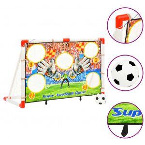 vidaXL Portería De Fútbol Infantil Con Pared De Portería 120x51x77.5 Cm