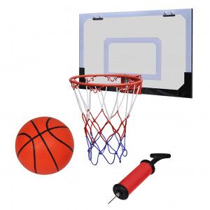 vidaXL Aro De Baloncesto Con Red Y Tablero. Pelota Y Pompa. Naranja