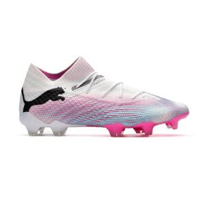 Puma - Bota de fútbol Future 7 Ultimate FG/AG, Unisex, White-Black-Poison Pink, 10 UK