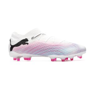 Puma - Bota de fútbol Future 7 Pro+ FG/AG, Unisex, White-Black-Poison Pink, 8 UK