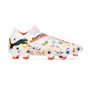 Puma - Bota de fútbol Future 7 Ultimate Creativity FG/AG, Unisex, White-Ocean Tropic-Turquoise Surf-Hot Heat, 10.5 UK