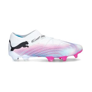 Puma - Bota de fútbol Future 7 Ultimate Low FG/AG, Unisex, White-Black-Poison Pink-Bright Aqua-Silver Mi, 10.5 UK