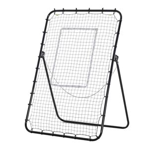 Homcom Rete da Calcio Rebounder Pieghevole con Bersaglio, Altezza e Angolazione Regolabili, Metallo e PE, 123x73x178.5cm, Nero