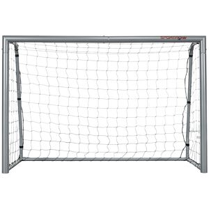 Sportnow Porta da Calcio Grigia 240x85x160 cm con Viti e Picchetti inclusi, in PE e Metallo