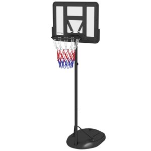Sportnow Canestro Basket ad Altezza Regolabile con Base Riempibile, Canestro da Basket in Acciaio e PE, Nero