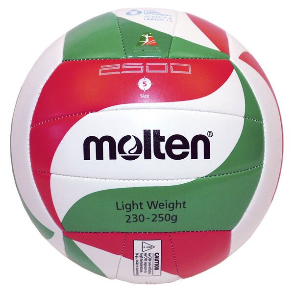 molten v5m2501-l - pallone da pallavolo white/red