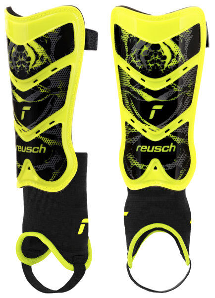 Reusch Shinguard Attrakt Pro - parastinchi calcio Yellow/Black 2XS