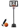 YRHome Basketbalkorf, outdoor basketbalkorf met standaard, wieltjes, basketbalstandaard, 230-305 cm, in hoogte verstelbaar, met basketbal en pomp, voor kinderen/volwassenen, voor binnen en buiten