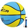 Senston Basketbal maat 5 beginners basketballen, blauw + geel