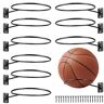 Aoreun Wandhouder balrek, 10 stuks gemonteerde balmuurbeugel, universeel, zwart, metaal, balrek met 20 schroeven, sportbalrek voor basketbal, voetbal, rugby, volleybal, voetbaldisplay