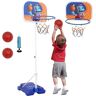 Forroby 2-in-1 schattige nijlpaard, mini-basketbalkorf, kinderbasketbalkorf, in hoogte verstelbaar van 96-170 cm, met 2 ballen, basketbalstandaard voor binnen en buiten, voor peuters van 3 tot 8 jaar.