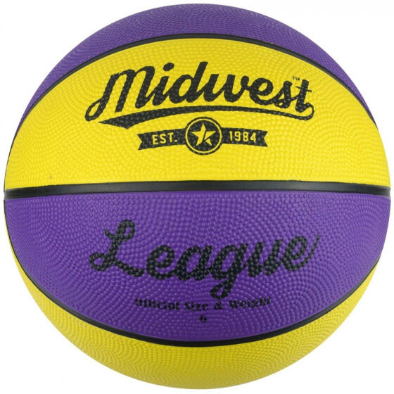 Midwest basketball League rubber paars/geel - Paars,Geel