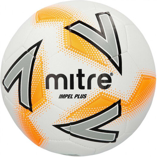 Mitre voetbal Impel Plus polyurethaan wit/zilver/oranje - Wit,Zilver,Oranje