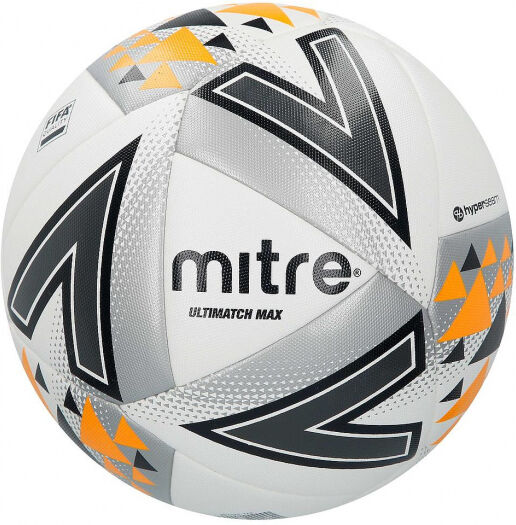 Mitre voetbal Ultimatch Max polyurethaan wit/zilver/oranje - Wit,Zilver,Oranje