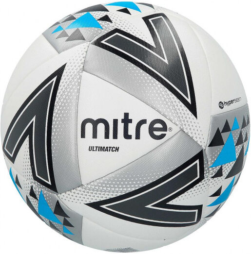 Mitre voetbal Ultimatch polyurethaan wit/zilver/blauw - Wit,Zilver,Blauw