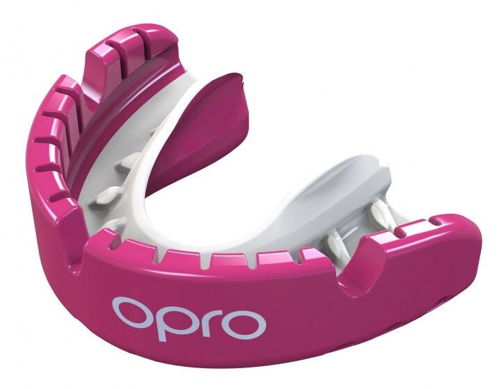 Opro sportbitje Self Fit GEN4 gold braces unisex roze/wit - Wit,Roze