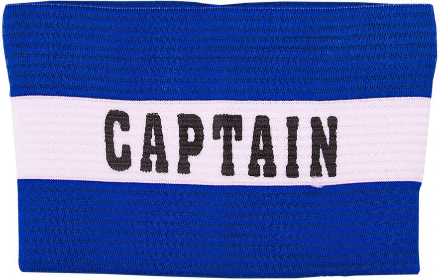 Precision aanvoerdersband Captain junior polyester blauw/wit - Wit,Blauw