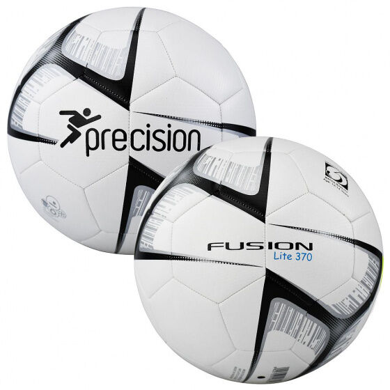 Precision voetbal Fusion Lite PU 370 gram wit/zwart - Wit,Zwart