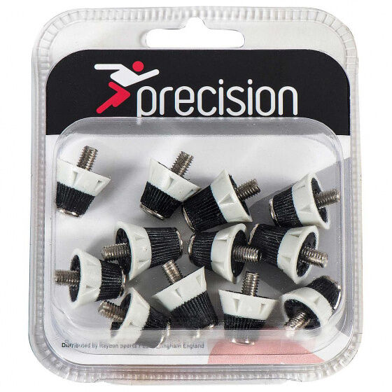 Precision voetbalnoppen League Pro 13/16 mm zwart/wit 12 stuks - Zwart,Wit