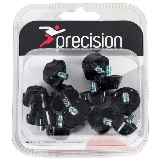 Precision voetbalnoppen Ultra Flat 10 mm rubber zwart 12 stuks - Zwart