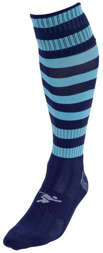 Precision voetbalsokken Hooped junior nylon navy/lichtblauw - Navy,Lichtblauw