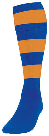 Precision voetbalsokken Hooped unisex nylon blauw/oranje - Blauw,Oranje