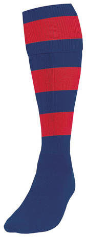 Precision voetbalsokken Hooped unisex nylon navy/rood - Navy,Rood