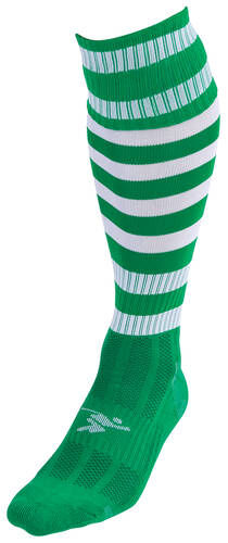 Precision voetbalsokken Hooped unisex nylon groen/wit - Groen,Wit