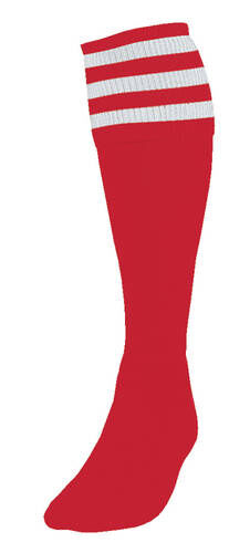 Precision voetbalsokken Stripe unisex nylon rood/wit - Rood,Wit