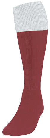 Precision voetbalsokken Turnover unisex nylon bordeaux/wit - Bordeaux,Wit