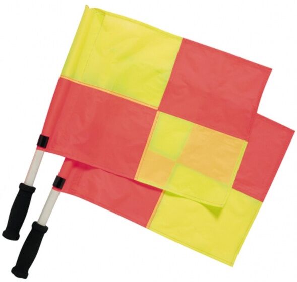 Rucanor grensrechtervlaggen rood/geel 2 stuks - Rood,Geel