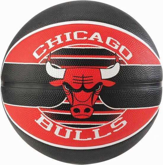 Spalding basketbal Chicago Bulls rubber rood/zwart - Rood,Zwart