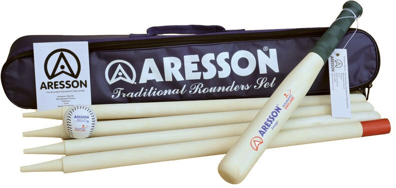 Aresson rounders set Family bal knuppel hout blank/groen 8 delig - Blank,Groen,Wit,Blauw