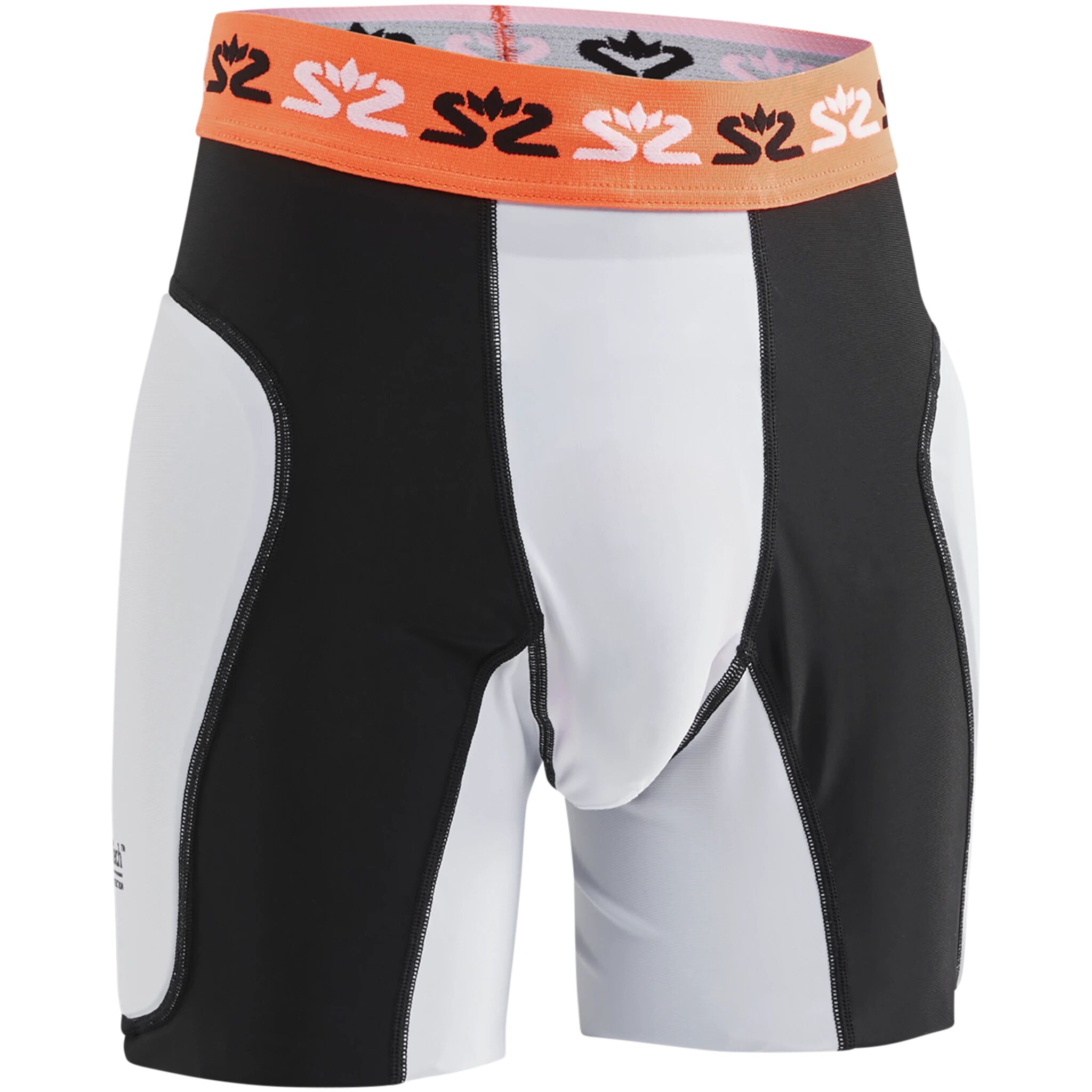 Salming Goalie Protective Shorts E-Series, keepershorts senior XL WHITE/ORANGE/BLACK