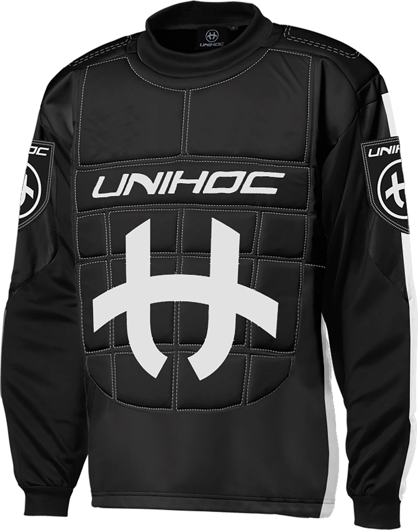 Unihoc SHIELD goalie shirt sr-21/22, keepertrøye senior M BLACK/WHITE