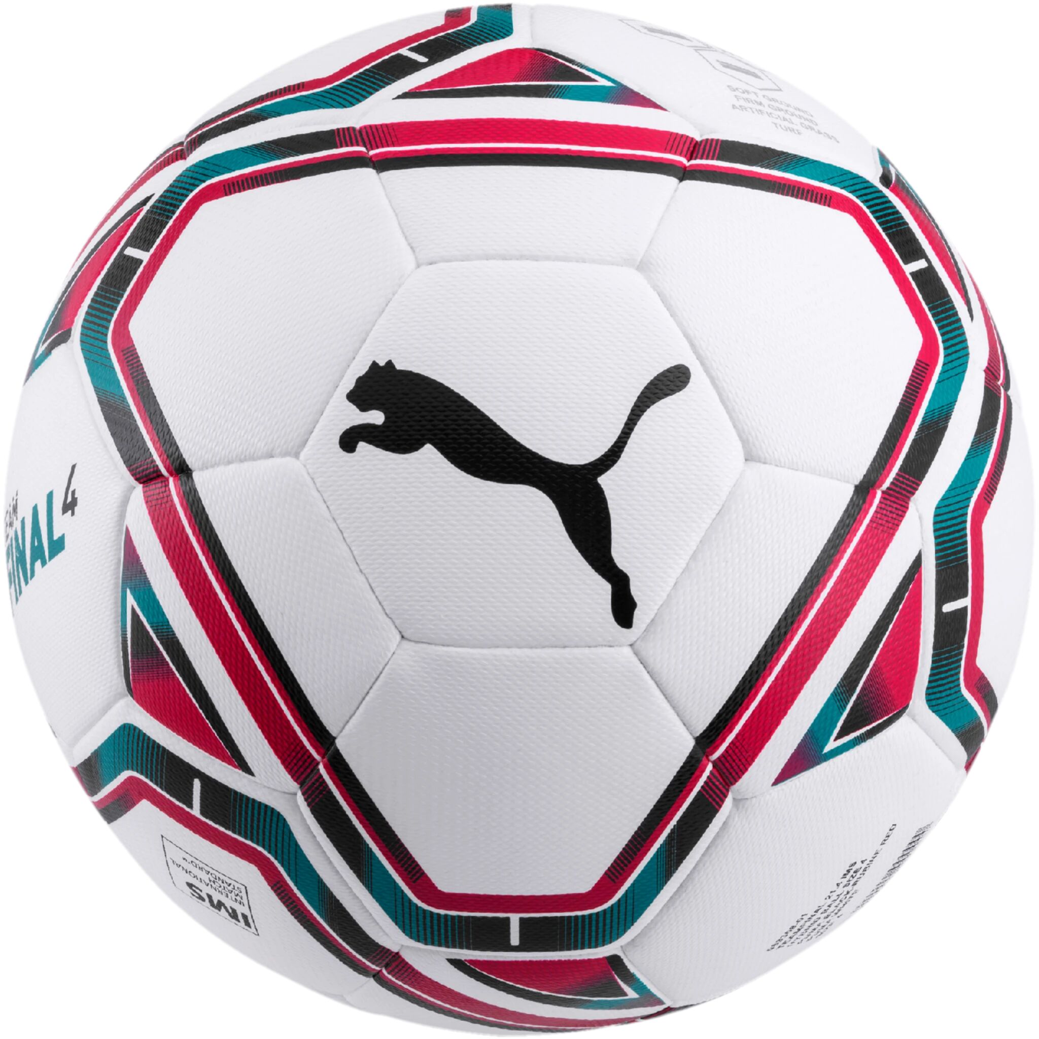 Puma teamFINAL 21.4 IMS Hybrid Ball, fotball 4 Puma White-rose Red-