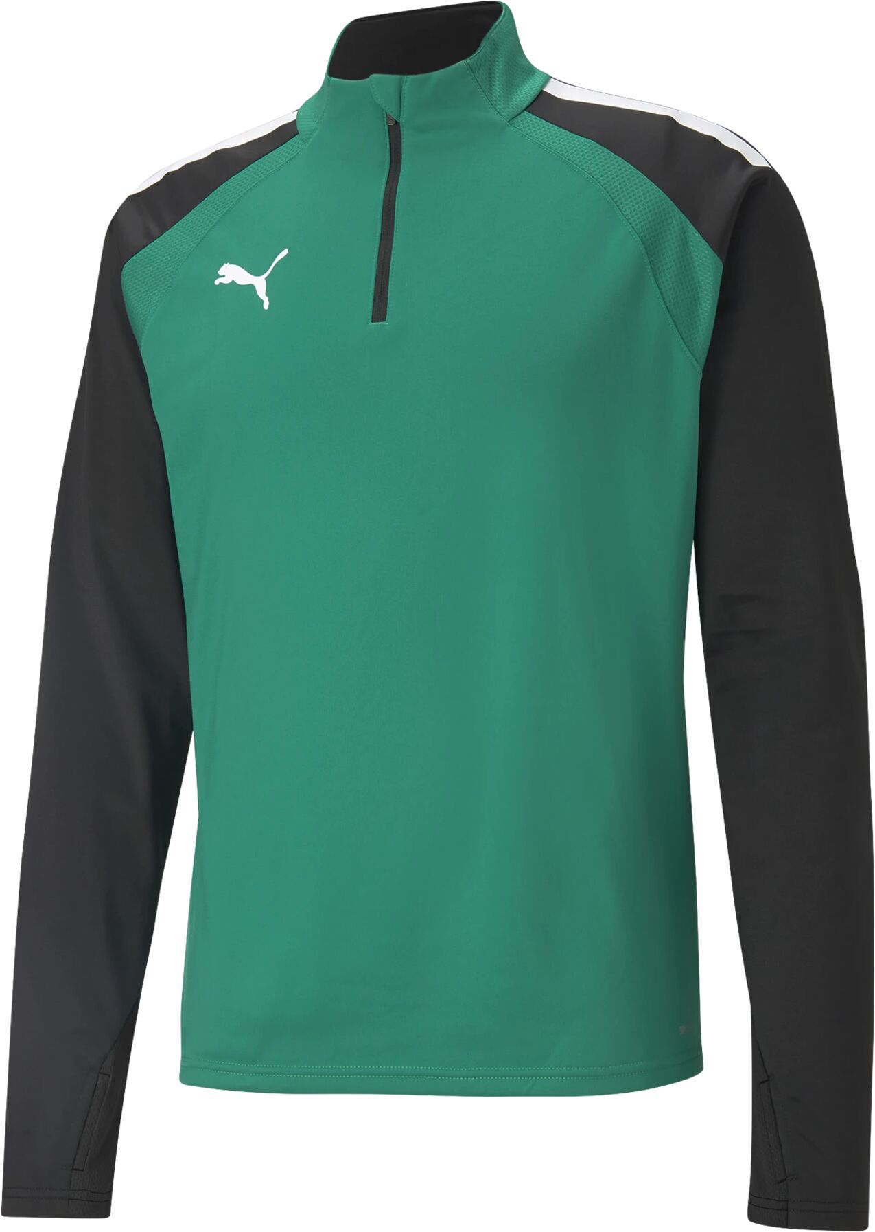 Puma teamLIGA 1/4 Zip Top, fotballtrøye senior XXL Pepper Green-Puma Bl