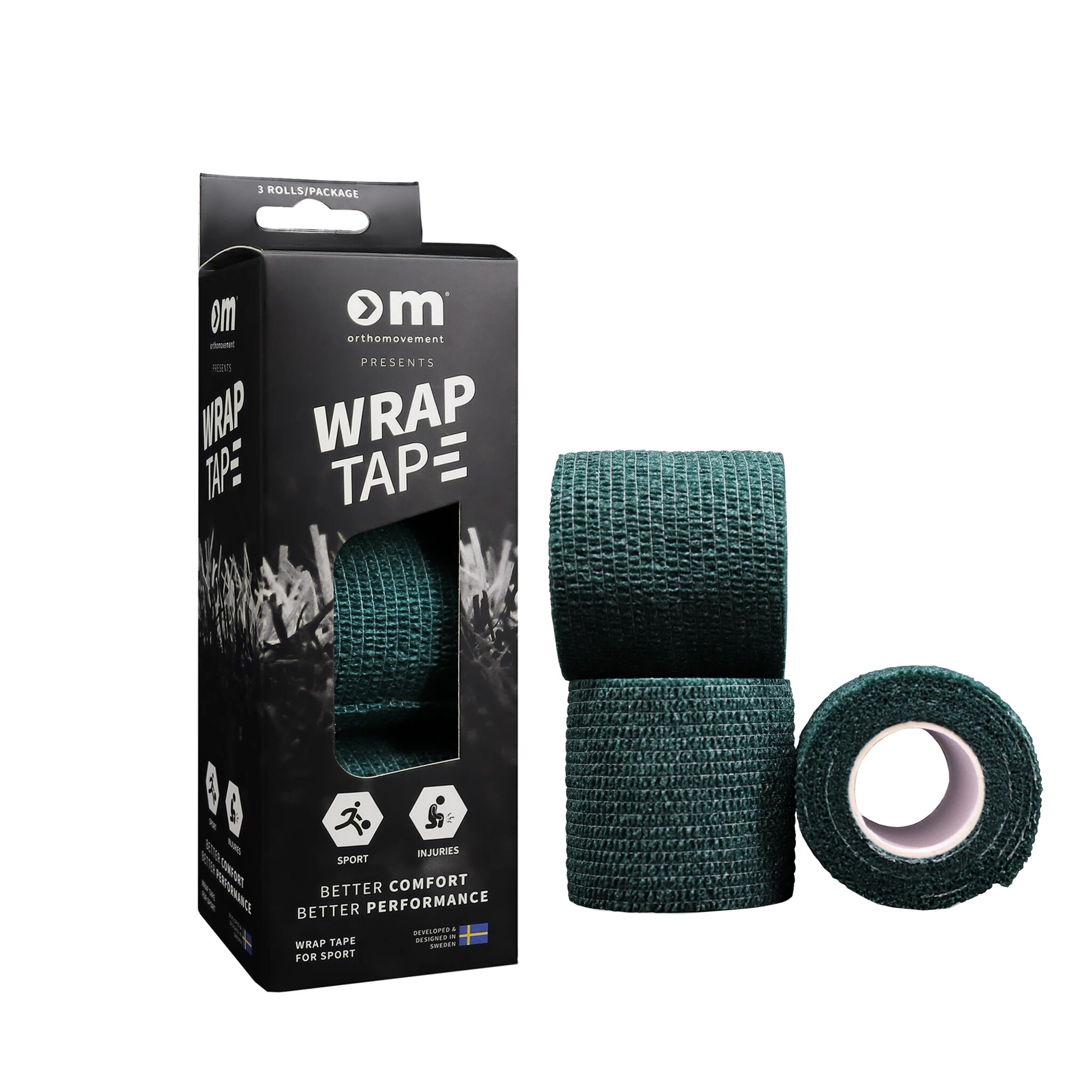 Ortho Movement Wrap Tape 3 Pack, fotballteip One Size Green