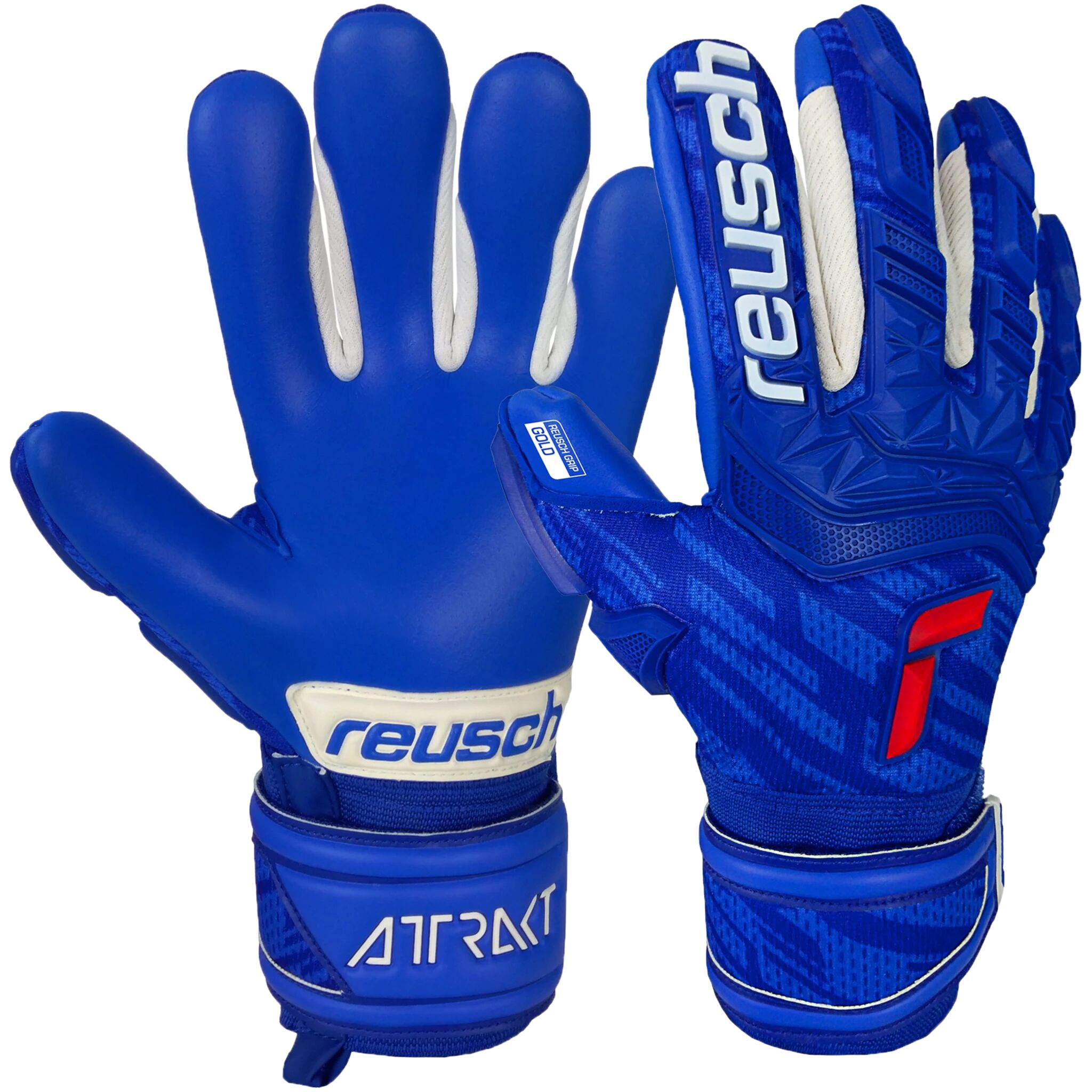 Reusch Attrakt Freegel Gold JR, keeperhanske junior 7 Deep Blue/Deep Blue