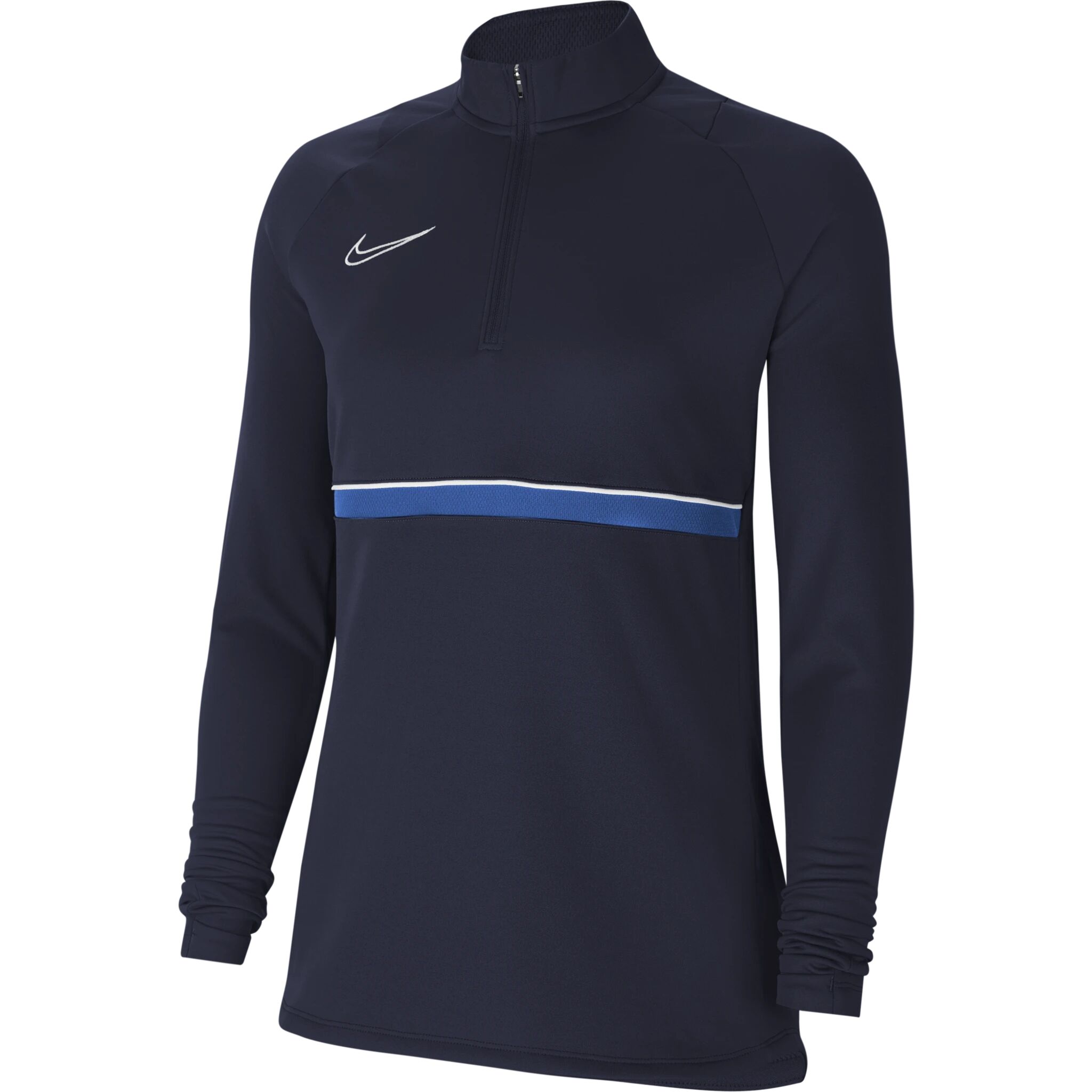 Nike W NK DF ACD21 DRIL TOP, treningsgenser dame L Obsidian/white/royal