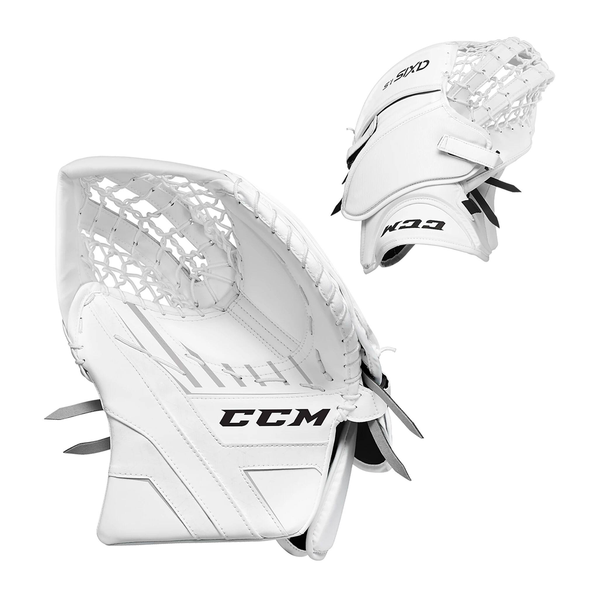 CCM GM AXIS 1.5 GOALIE CATCHER JR 21/22, snapphanske junior FR White/White/White/Wh