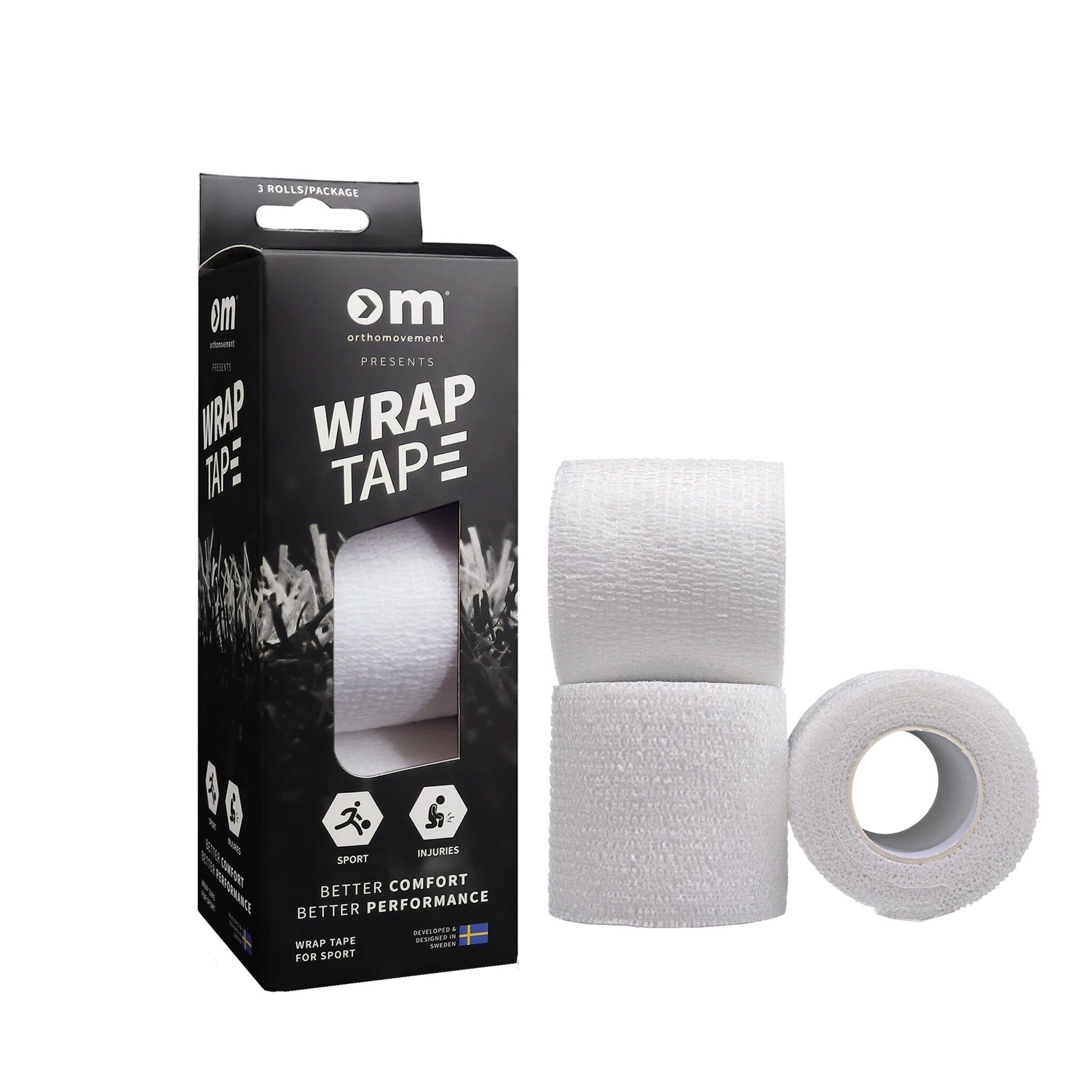 Ortho Movement Wrap Tape 3 Pack, fotballteip One Size White
