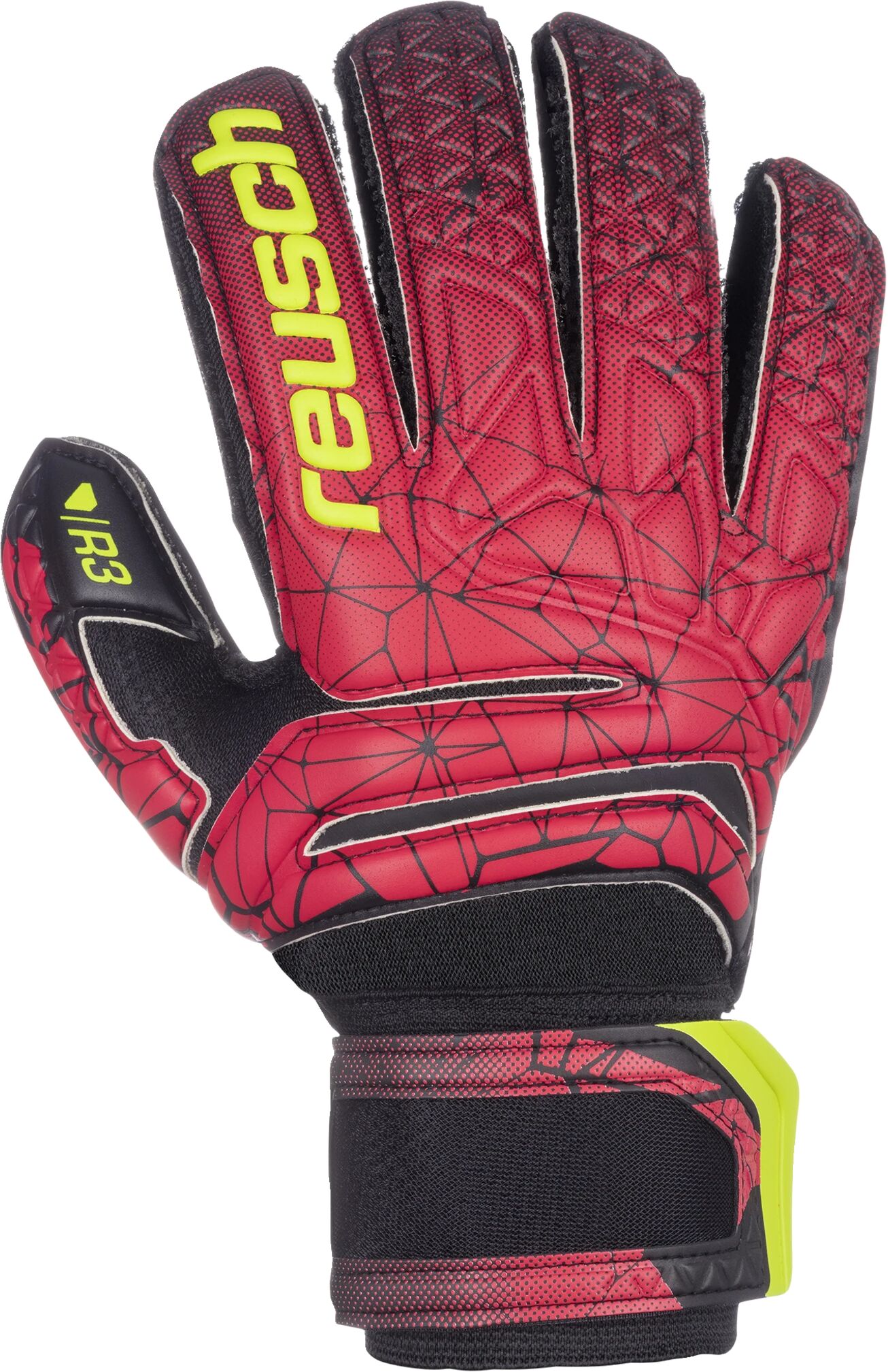 Reusch Fit Control R3, målvaktshanske senior 11 Black/Fire Red/Black